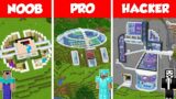 INTEGRATED BASE SECRET HOUSE BUILD CHALLENGE – NOOB vs PRO vs HACKER / Minecraft Battle Animation