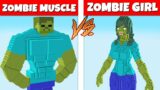 Minecraft How to Play GIANT MUSCLE ZOMBIE VS GIANT ZOMBIE GIRL MUTANT BATTLE monster school my craft