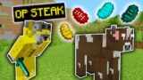 Minecraft Manhunt, but there's Custom OP Steak…