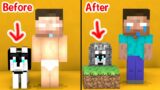 Monster School : Dog & Baby Herobrine – Before and After – Minecraft Animation