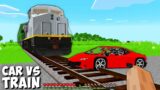 What if TRAIN vs SUPER CAR CRASH ACCIDENT in Minecraft ! CAR vs RAIL ! SECRET CAR GARAGE UPGRADE !