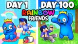 100 DAYS as RAINBOW FRIENDS in Minecraft!