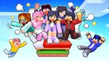 15 FRIENDS in ONE BED WAR in Minecraft!
