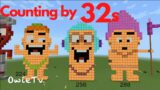 COUNTING BY 32s Numberblocks Minecraft| Learn To Count | Skip Counting by 32s | Math Song For Kids