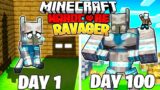 I Survived 100 DAYS as a RAVAGER in HARDCORE Minecraft!