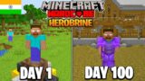 I Survived 100 Days as a Herobrine in Minecraft Hardcore (HINDI)