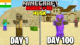 I Survived 100 Days as a Husk in Minecraft Hardcore (HINDI)