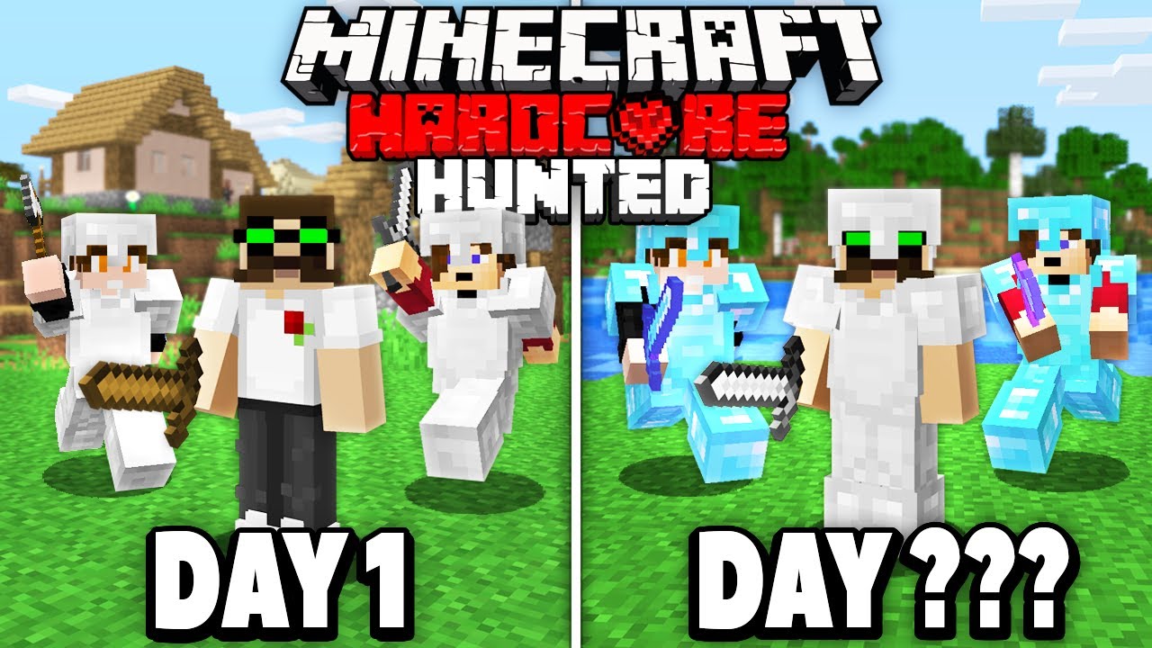 I Tried Surviving 100 Days In Hardcore Minecraft Manhunt 2 Hunters