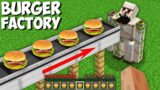 I built a BURGER FACTORY FOR JUST ONE IRON GOLEM in Minecraft ! GOLEM EATS 1000 BURGERS !