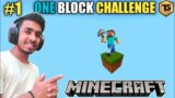 MINECRAFT ONE BLOCK CHALLENGE #1    TECHNO GAMERZ NEW VIDEO MINECRAFT