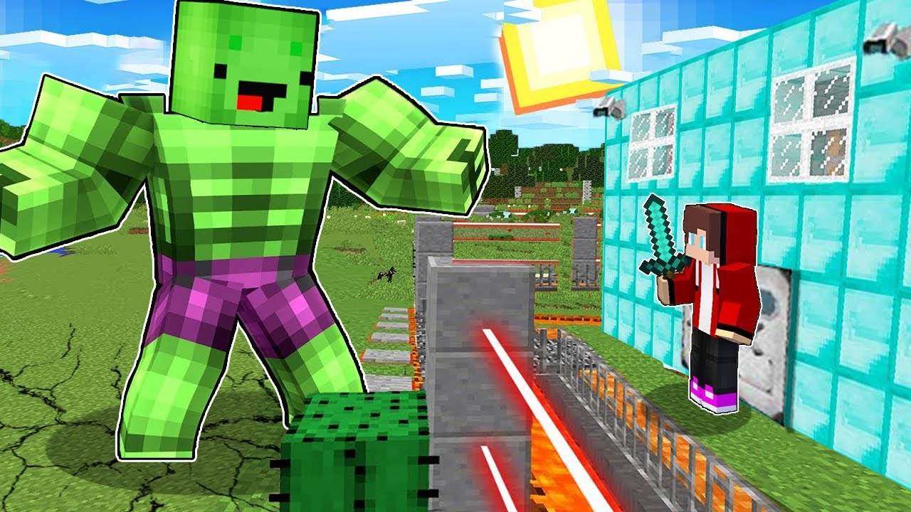 Mikey Hulk Vs Security House Minecraft Gameplay Thanks To Maizen Jj And Mikey Minecraft Videos