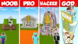 Minecraft SECURE BANK HOUSE BUILD CHALLENGE – NOOB vs PRO vs HACKER vs GOD / Animation