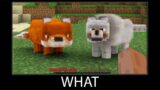 Minecraft wait what meme part 149 realistic minecraft fox and wolf