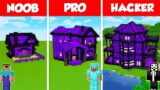 NETHER PORTAL HOUSE BASE BUILD CHALLENGE – NOOB vs PRO vs HACKER / Minecraft Battle Animation