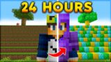 SPENDING 24 HOURS Getting RICH in Minecraft ONE BLOCK SMP