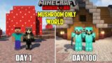 WE SURVIVED 100 DAYS IN MUSHROOM ONLY WORLD IN MINECRAFT HARDCORE(Hindi) | LORDN GAMING
