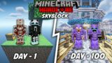 We Survived 100 Days in Minecraft Skyblock | DeadZilla & @WishCraft