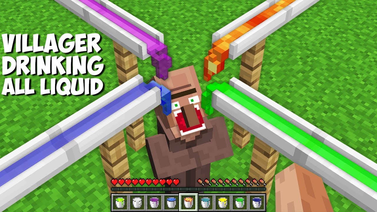 What if YOU GIVE A VILLAGER TO DRINK ALL THE RARE LIQUIDS in Minecraft