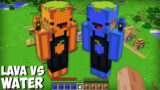 Who built A BIGGEST LAVA vs WATER LEMON CRAFT HOUSE in Minecraft ? HOUSE INSIDE ME !