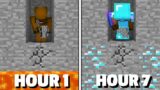 Digging Straight Down in Minecraft For 24 Hours…