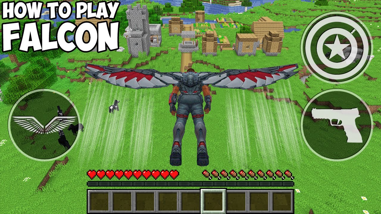 HOW TO PLAY FALCON in MINECRAFT! REALISTIC SUPERHEROES GAMEPLAY ...