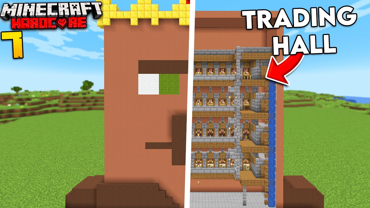 I Built A Giant Villager Trading Hall In Minecraft Hardcore Minecraft Videos 5071