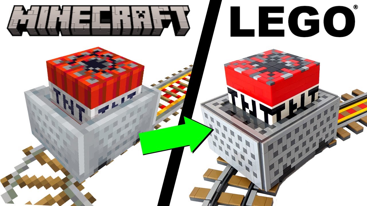 I Built A WORKING LEGO Minecraft TNT Minecart!! - Minecraft Videos