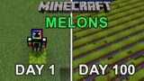 I Farmed Melons for 100 Days in Minecraft