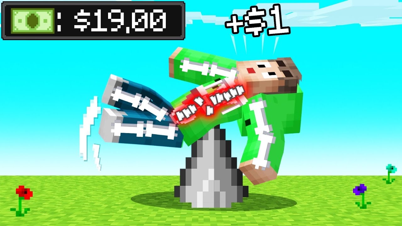 I Get $1 For Every BROKEN BONE! (Minecraft) - Minecraft videos