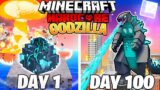 I Survived 100 DAYS as GODZILLA in HARDCORE Minecraft!