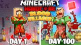 I Survived 100 DAYS as a BLOOD VILLAGER in HARDCORE Minecraft!