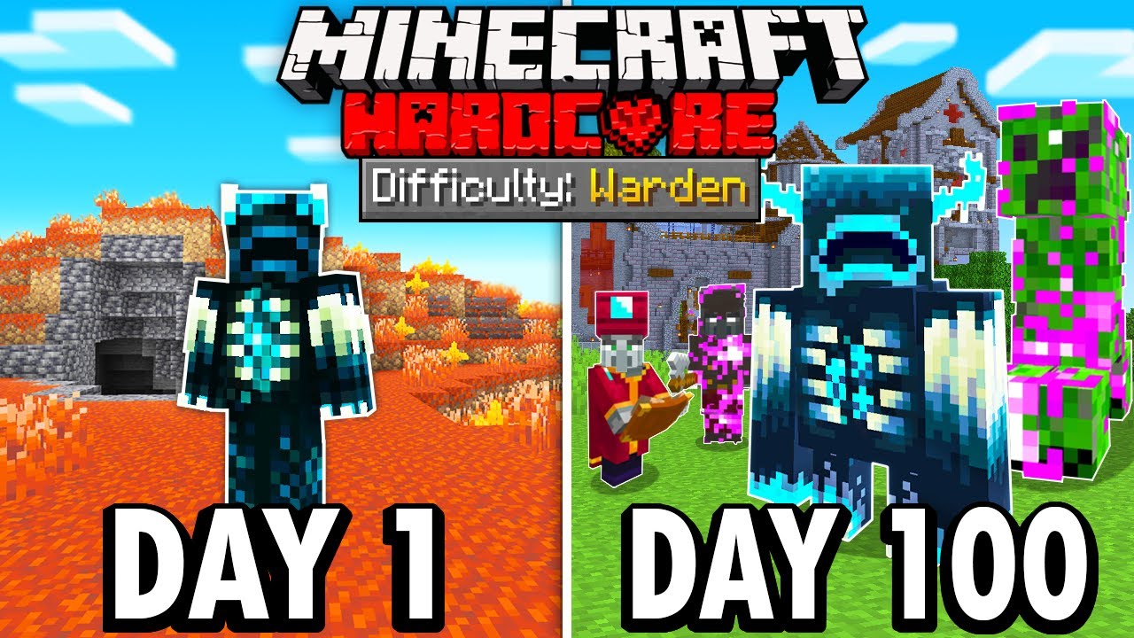 I Survived 100 Days As A WARDEN In Hardcore Minecraft... Here’s What ...