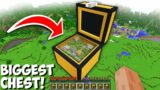 I opened THE BIGGEST CHEST INSIDE WHICH WAS THE VILLAGE in Minecraft ! SECRET CHEST !