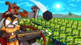 MEDIEVAL ZOMBIE CASTLE DEFENSE! (Minecraft)