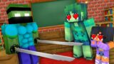 Monster School : BABY MONSTERS ZOMBIE BECAME SAMURAI – Minecraft Animation