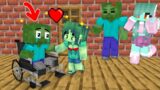Monster School : Zombie Boy Can`t Walk & Girl Zombie – Minecraft Animation