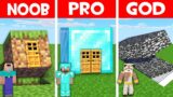 SECRET BASE IN ONE BLOCK! Minecraft – NOOB vs PRO vs GOD