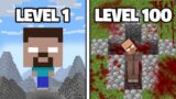 Testing Scary Minecraft Build Hacks from Level 1 to 100