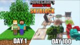 WE SURVIVED 100 DAYS IN MINECRAFT SKYBLOCK(Hindi) | LORDN GAMING