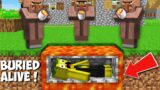 Why did THESE VILLAGERS BURIED ME ALIVE UNDER LAVA in Minecraft ? HOW TO SURVIVE UNDER LAVA ?