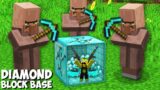Why the VILLAGERS WANT TO DESTROY MY TINY BASE in DIAMOND BLOCK in Minecraft ! SECRET BASE !