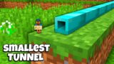 Why this TINY VILLAGER builded SMALLEST TUNNEL in Minecraft ! PIXEL BASE !