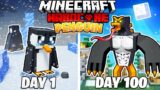 I Survived 100 DAYS as a PENGUIN in HARDCORE Minecraft!