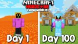 I Survived 100 Days In A Lava Only World In Hardcore Minecraft!