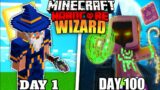 I Survived 100 Days as WIZARD in Minecraft Hardcore(HINDI)