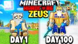 I Survived 100 Days as ZEUS in Minecraft.. Here's What Happened..