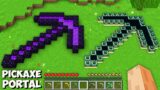 I found SECRET PICKAXE PORTAL in Minecraft! Which PICKAXE is BETTER? NETHER PORTAL vs END PORTAL!
