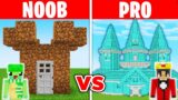 Minecraft NOOB vs PRO: SAFEST CASTLE HOUSE BUILD CHALLENGE