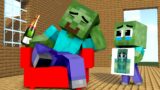 Monster School : Poor Little Zombie Love Bad Zombie Family – Sad Story – Minecraft Animation