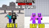 WE SURVIVED 100 DAYS IN IRON ONLY WORLD IN HARDCORE MINECRAFT | DUO 100 DAYS#1 | LORDN GAMING